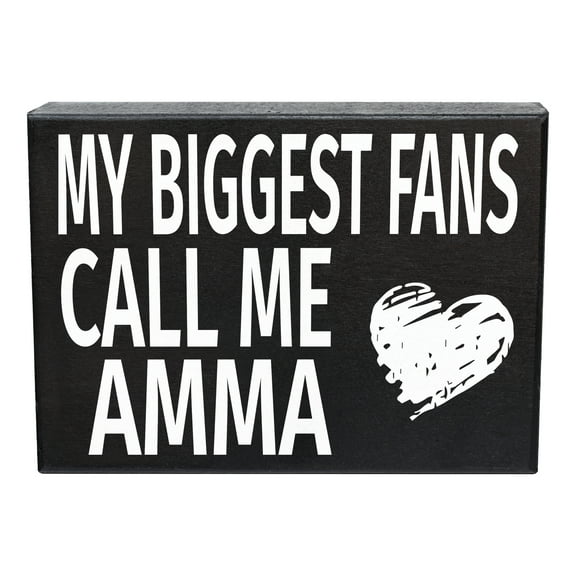 Gifts for Amma, Amma Gifts, My Biggest Fans Call Me Amma Wooden Sign, Shelf Decor and Wall Hanging