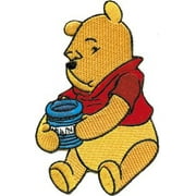 Disney Winnie The Pooh Holding Honey Pot 2.5" x 4" Logo Sew Ironed On Badge Embroidery Applique Patch