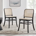 thumbnail image 2 of Side Dining Chair, Set of 2, Black, Wood, Modern Contemporary Farmhouse Coastal, Kitchen Room Cafe Bistro Restaurant Hospitality, 2 of 10