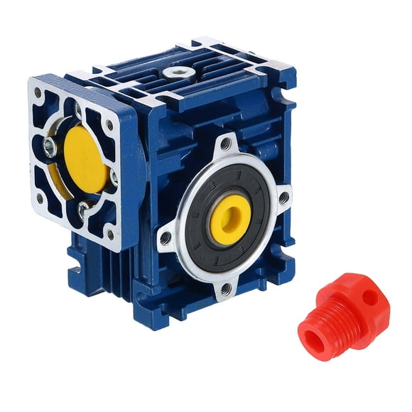 NMRV030 Worm Gear Gearbox Ratio 50:1, 14mm Output Shaft High Torque Worm Gear Speed Reducer for Nema24 Stepper Motor/Nema23 Servo Motor, Blue