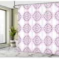 thumbnail image 4 of Ambesonne Floral Shower Curtain, Geometric Lines Abstract Art, 69"Wx75"L, Grey Pink, 4 of 4
