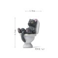 thumbnail image 1 of Figuras de gato sentado en el inodoro, Mini gatito, decoración de paisaje de jardín para el hogar, juguete en miniatura de PVC, 1 ud. qym unisex, 1 of 2