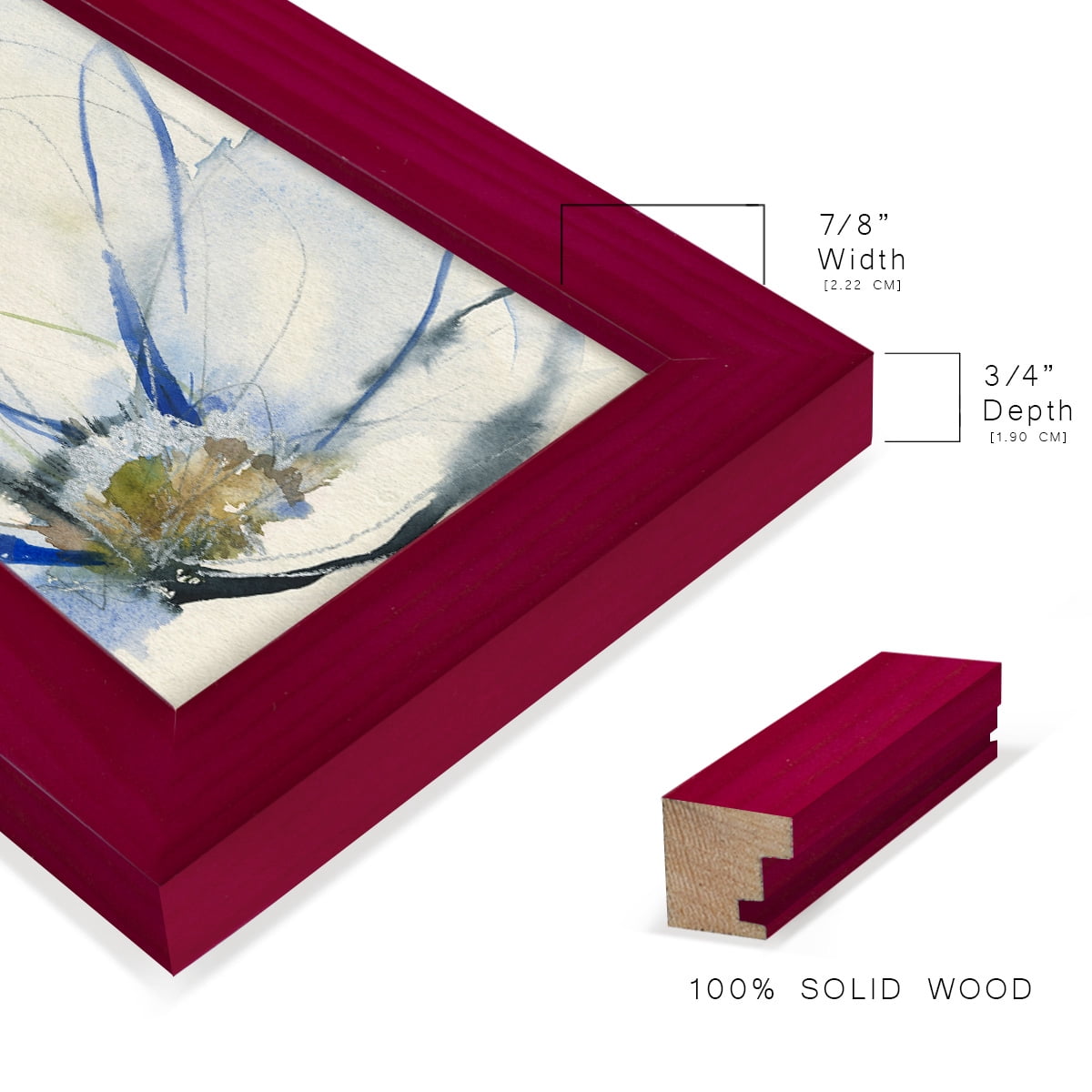Cobalt & Paynes Petals II - Framed Print w/glass - Cherry Red