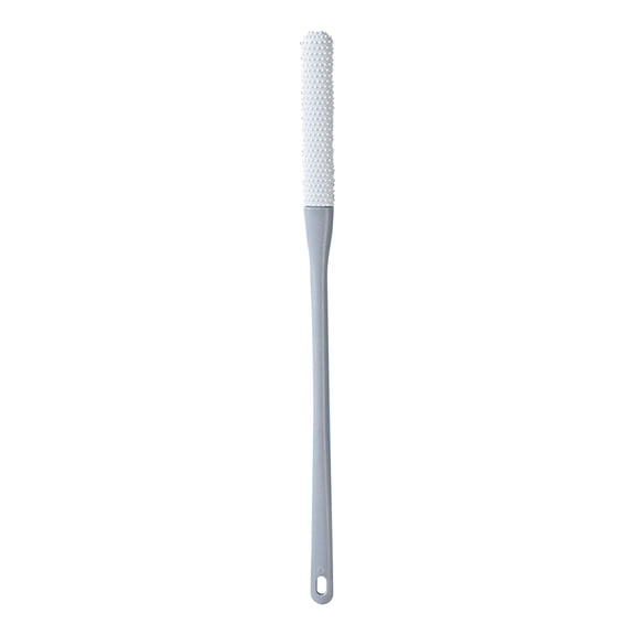 Shower Foot Brush with Long Handle Soft Silicone Bristles Foot Exfoliation Brush Foot Cleaning Scrubber(15.7*0.9in,Anti-itch Brush)