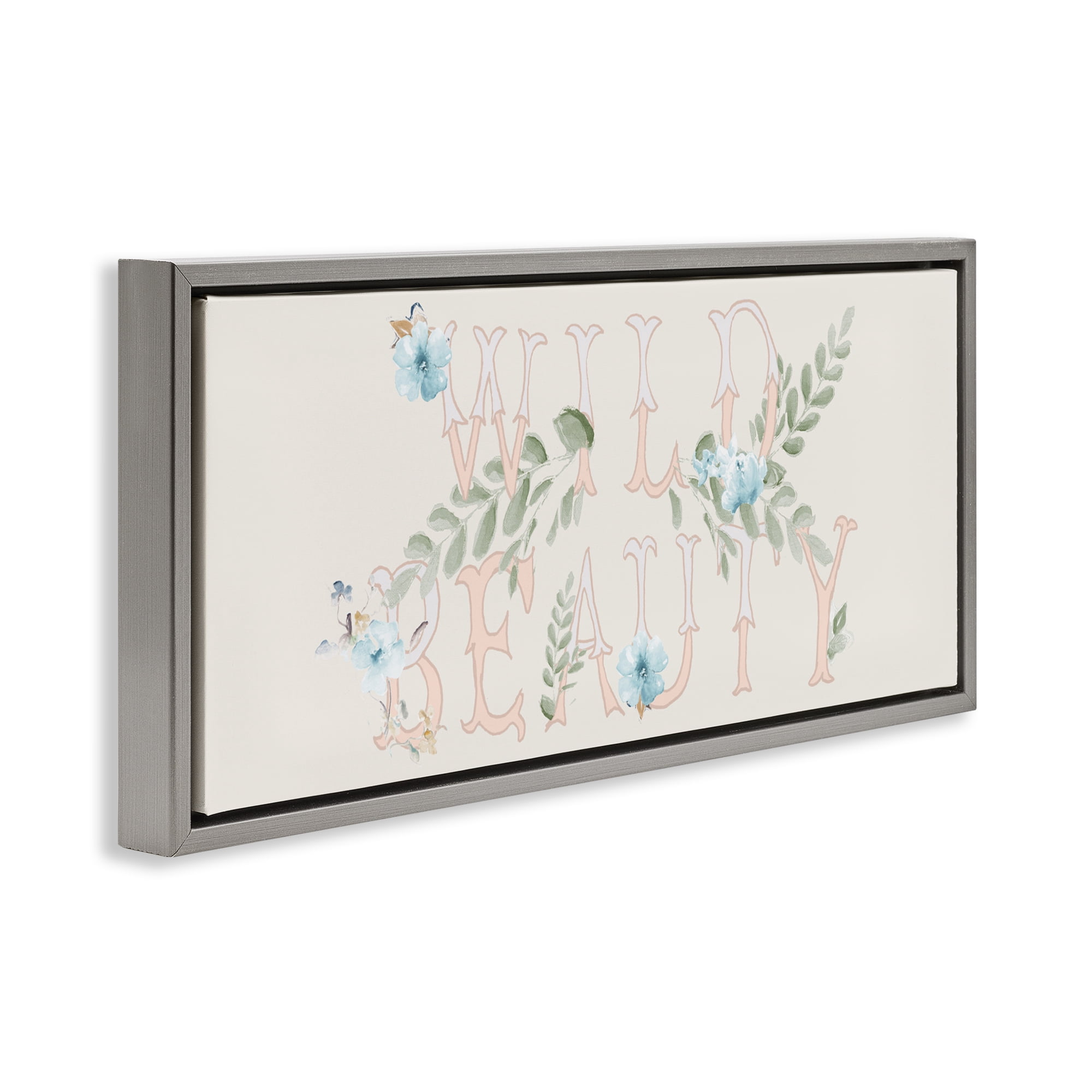 Stupell Industries Wild Beauty Florals Gray Framed Floater Canvas Wall Art, design by Patricia Pinto