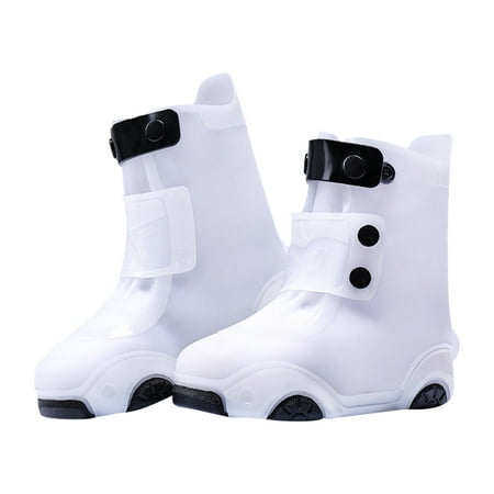 

Rain Shoe Covers Rain Boots Shoe Covers For Boys And Girls Reusable Galoshes Overshoes White 10Y-11Y