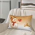 thumbnail image 4 of Plush Throw Pillow Covers, Christmas Snowman Gift Pillow Cases with Invisible Zipper, Breathable Microfiber Pillow Cases Standard Size for Sleeping Bedroom Sofa Living Room 14x20, 4 of 5