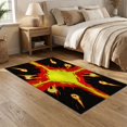 thumbnail image 2 of ODIKA 5'x7' Washable Area Rug Non-Slip, Low Pile, Stain Resistant Alfombra Gamepad Burst Motif Gamer Glowing Border Cracked Field for Guest Room, Lounge, Apartment, 2 of 7