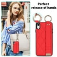 thumbnail image 6 of Allytechgroup 2024 New Trendy Back Case Cover for Apple iPhone Xr 6.1", Premium PU Leather Luxury Design with Ring Holder Stand Bracket Bumper Shockproof Phone Case for Girls Women, Red, 6 of 8