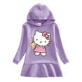 thumbnail image 4 of Hello Kitty nueva ropa para niños sudadera con capucha de algodón puro vestido de suéter para niñas vestido deportivo informal bebé dulce y linda falda pequeña, 4 of 5