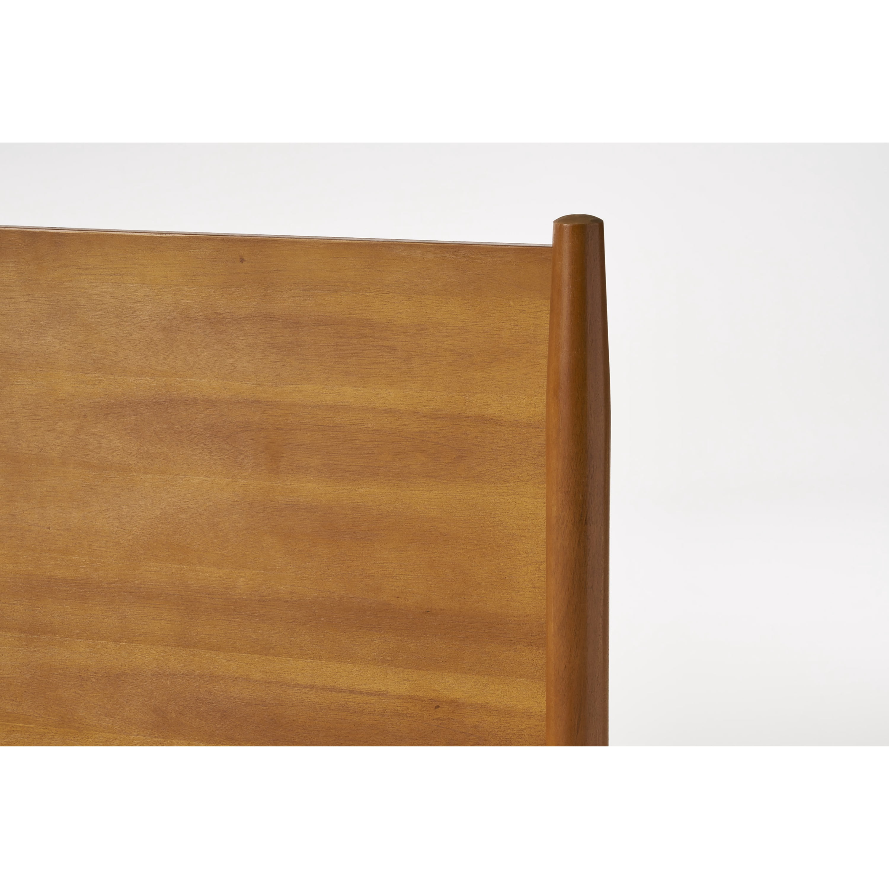 Mintazer Queen Platform Bed Frame, Mid-Century Bed with Panel Headboard & Splayed Legs, No Box Spring Required, Natural