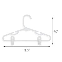 Honey Can Do 18-Pack Kids Plastic Hangers with Clips, White