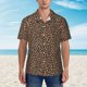 thumbnail image 2 of Balery Brown Leopard Camisas hawaianas de manga corta para hombre, camisas playeras de corte holgado, camisas de vacaciones con botones,Large, 2 of 7