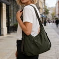 thumbnail image 6 of Large Capacity Nylon Crossbody Bag for Women - Versatile Casual Shoulder Tote with Multiple Pockets, Lightweight Design, Adjustable Strap, Ideal for Work, Commuting and Everyday Use Green, 6 of 6