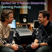Podcast Equipment Bundle for 2, Recording Studio Package with Podcast Microphone, Audio Mixer,Pro Audio Interface, Studio Equipment for Gamer Podcasting,Recording,Vlog Living,Streaming,YouTube,TikTok