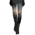 thumbnail image 2 of Endives Women's Legging High Waisted Milky Way Print Stretchy Yoga Legging Workout Pants Casual Daily Wear Light Blue, 2 of 7