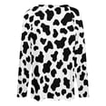 thumbnail image 5 of LYWC Vivid Cowhide Pattern - 1221 Long Sleeve Shirts For Women Oversized Tshirts Tops Tees Fall T-Shirts V Neck, 5 of 7