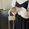 thumbnail image 1 of Bolso de mano para mujer, bolsos cuadrados de moda, bolso de mano con perlas, bolso de mensajero simple (blanco) Ndcxsfigh Para Estrenar, 1 of 7