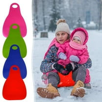 Snow Sled Extra-Thick Roll-Up Plastic | Heavy Duty Multi-Surface Sliding Board | Ergonomic Hollow Handles | 25.6 x 17.7 in | Compact Portable Design | 1 Pack