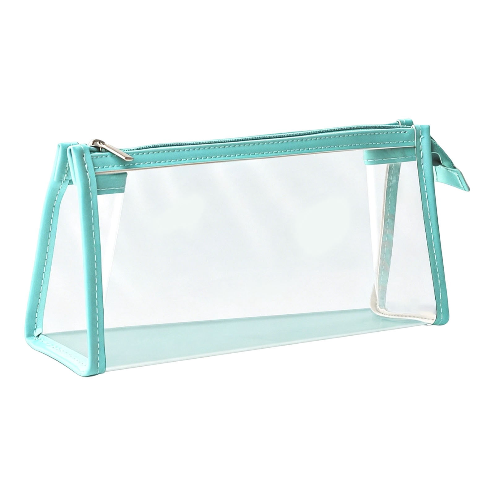 1 PCS Pencil Cases Pen Pouch Clear Transparent Marker Pouch with Zipper,Exam Pencil Storage Bag Travel Cosmetic Makeup Bag,Stationery Toiletries Organizer for Students Adults Teen(Mint Green)