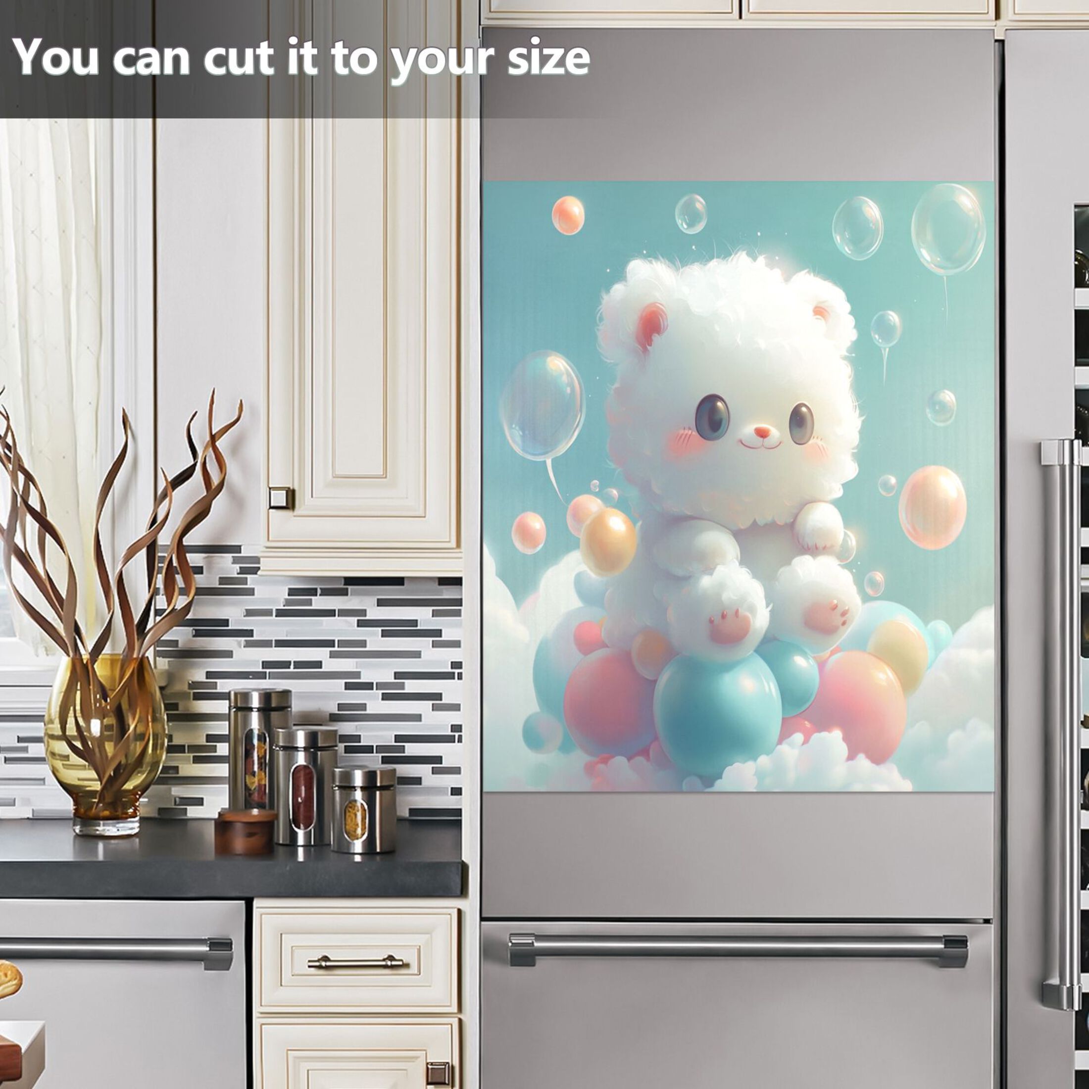 Dishwasher Magnetic Sticker 23x26 Inch Refrigerator Magnetic Sticker Washing Machine Magnetic Sticker Kitchen Panel Magnetic Sticker Home Decor A Cartoon Bear