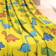thumbnail image 3 of Yellow Dinosaur Plant Pattern Blanket,Comfortable Soft Lamb Wool Throw Blanket,All Season,Warm Lightweight Blankets for Sofa Bed Couch Living Room Chair,60"x80", 3 of 4