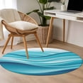 thumbnail image 5 of Round Area Rug 4ft,Modern Abstract Ocean Waves Fluid Art Washable Carpet Non-Slip Runner Accent Rugs Indoor Floor Mat for Bedroom Living Room Decor,Gradient Turquoise Blue, 5 of 9