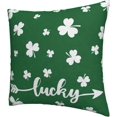 thumbnail image 2 of Green St Patricks Day Pillow Covers 18x18 Inch Set of 2 Lucky Clover Decorative Throw Pillows St. Patrick''s Day Shamrock Square Cushion Cover for Home Couch Sofa Bedding Decor, 2 of 6