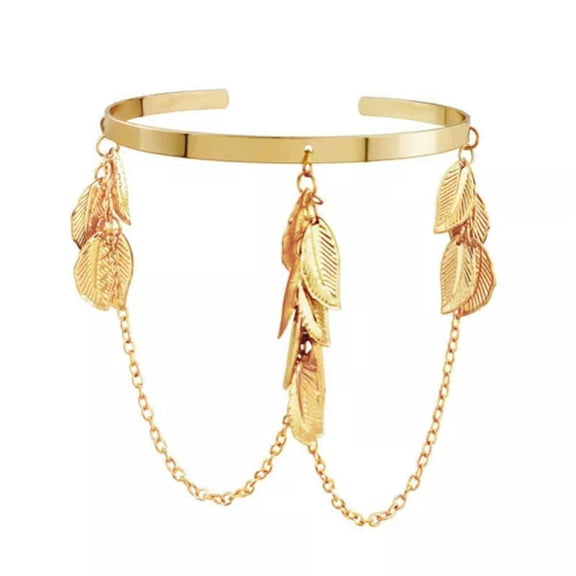 HOOUN Women Armlet Upper Arm Cuff Minimalist Bangle Bracelet Tassel Armband Gift-Gold