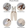 thumbnail image 3 of ZOEREA Baby Boy Suit 0-24M Gentleman Outfit Clothes Set Infant Long Sleeve Dress Shirt+Suspender Pants+Bowtie+Beret Hat, 3 of 5