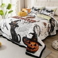 thumbnail image 6 of Evenhug Halloween Quilt Set,3-Piece Queen Size Bat Crow Pumpkin Halloween Themed Bedding Set Reversible Coverlet Set with 2 Pillow Shams, 6 of 6