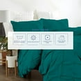 thumbnail image 6 of Kotton Culture 600TC Pinch Pleated Duvet Cover, 100% Egyptian Cotton (Teal, Oversized King, 5 Piece), 6 of 9