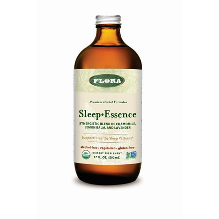 Flora Sleep Essence 17 fl oz - Synergistic Supplement blend of Chammoile, Lemon balm and Lavender - Herbal Tonic - Organic, Non GMO, Vegan