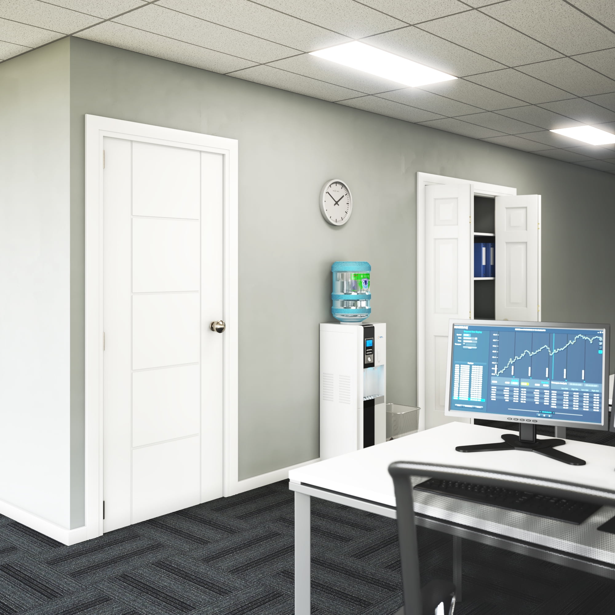 EightDoors 80" x 32" x 1-3/8" Semi-Solid White Prefinished Core Flush Wood MDF Interior Slab Door (Portland)