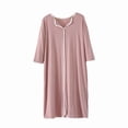 thumbnail image 5 of Sakmal Moomoo Chemises de Nuit pour Femmes Confortables Grande Taille Robe de Nuit à Manches Courtes Chemises de Nuit Roses, 5 of 5
