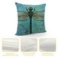thumbnail image 4 of COMIO  Dragonfly Throw Pillow Cushion Cover, Grunge Vintage Old Backdrop and Dragonfly Bug Ombre Image, Decorative Accent Pillow Case, 4 of 5