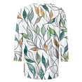 thumbnail image 4 of Jsaierl Tops for Women 3/4 Sleeve Summer Round Neck Shirts Dressy Print Ladies Hollow Out Blouses Going Out Elegant Tunic Top S-2XL, 4 of 5