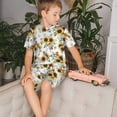 thumbnail image 4 of Fotbe Sunflowers Leaves And Birds Pijama Estampada de 2 Piezas para Niños – Ropa de Dormir de Manga Corta Cómoda para Niños y Niñas, Camiseta y Shorts de Algodón-Medium, 4 of 6