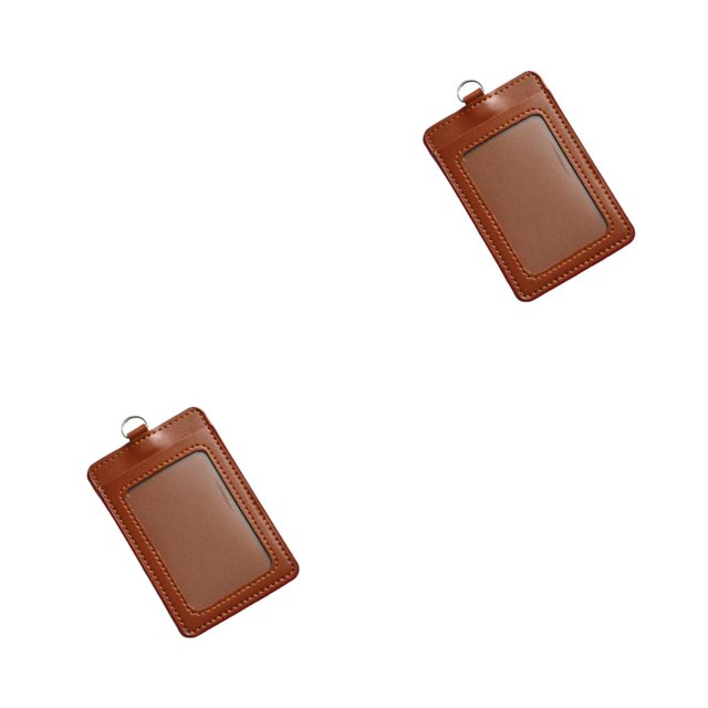 Sidaley Paquete de 10 fundas para tarjetas de identificación, carcasa protectora para oficina, funda para tarjetas de autobús multifuncional de gran Vertical/Marrón 2piezas