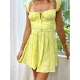 thumbnail image 2 of Coduop Women Floral Spaghetti Straps Sundress Lace Backless Beach Mini Short Dresses, 2 of 6
