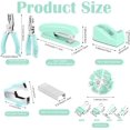 thumbnail image 2 of 13 in 1 Green Office Supplies, Teal Desk Accessories Teal Office Supplies and Tape Dispenser, Hole Punch, Staple Remover, Stapler, 1000 Staple, Clip, Ruler, Scissor, Tab, Tape, Pen, 2 of 14