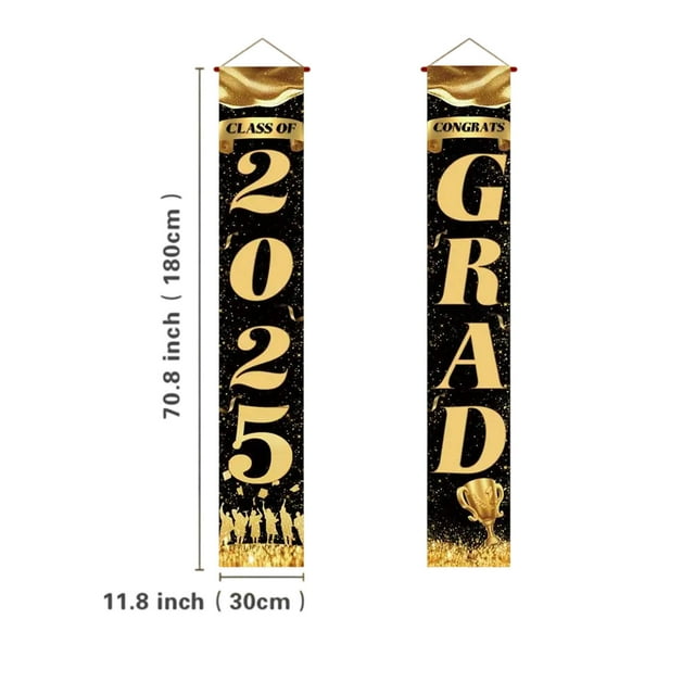 Decoraciones de graduación 2025, pancartas, letreros de bienvenida para puertas y porches, para decoraciones de paredes interiores y exteriores, clases de graduación de 2025