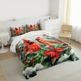 thumbnail image 3 of Manfei Red Robin Bird Queen Comforter Set, Winter Snowflake Bedding Sets, Merry Christmas Reversible Bedding Comforter Set, Super Cozy Room Decor, 3-Piece, 3 of 8