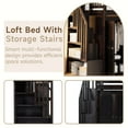 thumbnail image 5 of Duxelifin Twin Loft Bed with Desk and Stairs, Wooden Loft Bed with Storage Drawers & Wardrobe, High Loft Bed Frame for Adults, Teens- Espresso, 5 of 7
