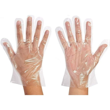 

Disposable Food Preparation Thicken Poly Gloves 100 Count - One Size Fits All - Food Grade PE Disposable Gloves Latex & Powder Free