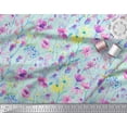thumbnail image 3 of Soimoi Moss Georgette Fabric Flower Watercolor Print Fabric by Yard 42 Inch Wide, 3 of 3