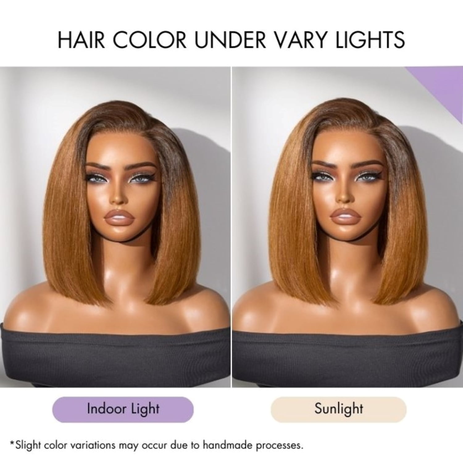 LUVME 10" All-Day Comfort Wig Ombre Ginger Blunt Cut Bob Glueless Minimalist HD Lace Wig Pre-Cut Lace for Women