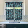 thumbnail image 3 of Kitchen Curtains 36 Inch Short - 3 Panel Set, Shark Whale Dolphin Ocean Theme, Rod Pocket Window Curtain, 100% Polyester for Nautical Farmhouse Kitchen, Easy Wash, 3 of 6