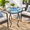 Blue Transparent Turtle, variant on Yellow 14 Inch Round Sunflower Mosaic Glass Top Outdoor Patio Side Table