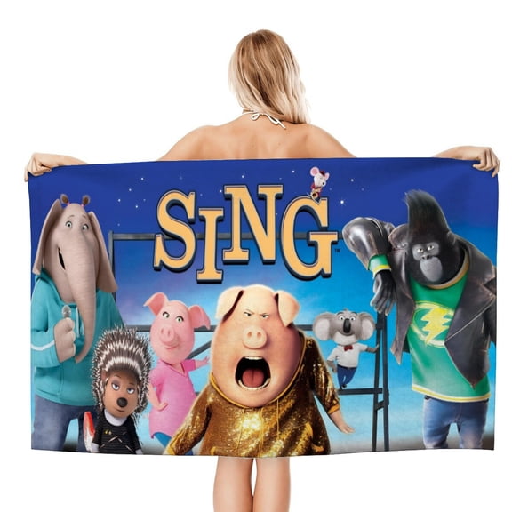 Beach Towel for Sing 2 Kids Boys Girs Gifts Quick Dry Pool Towels Sand Free Beach Blanket for Travel Camping Vacation Microfiber 30×60 inch